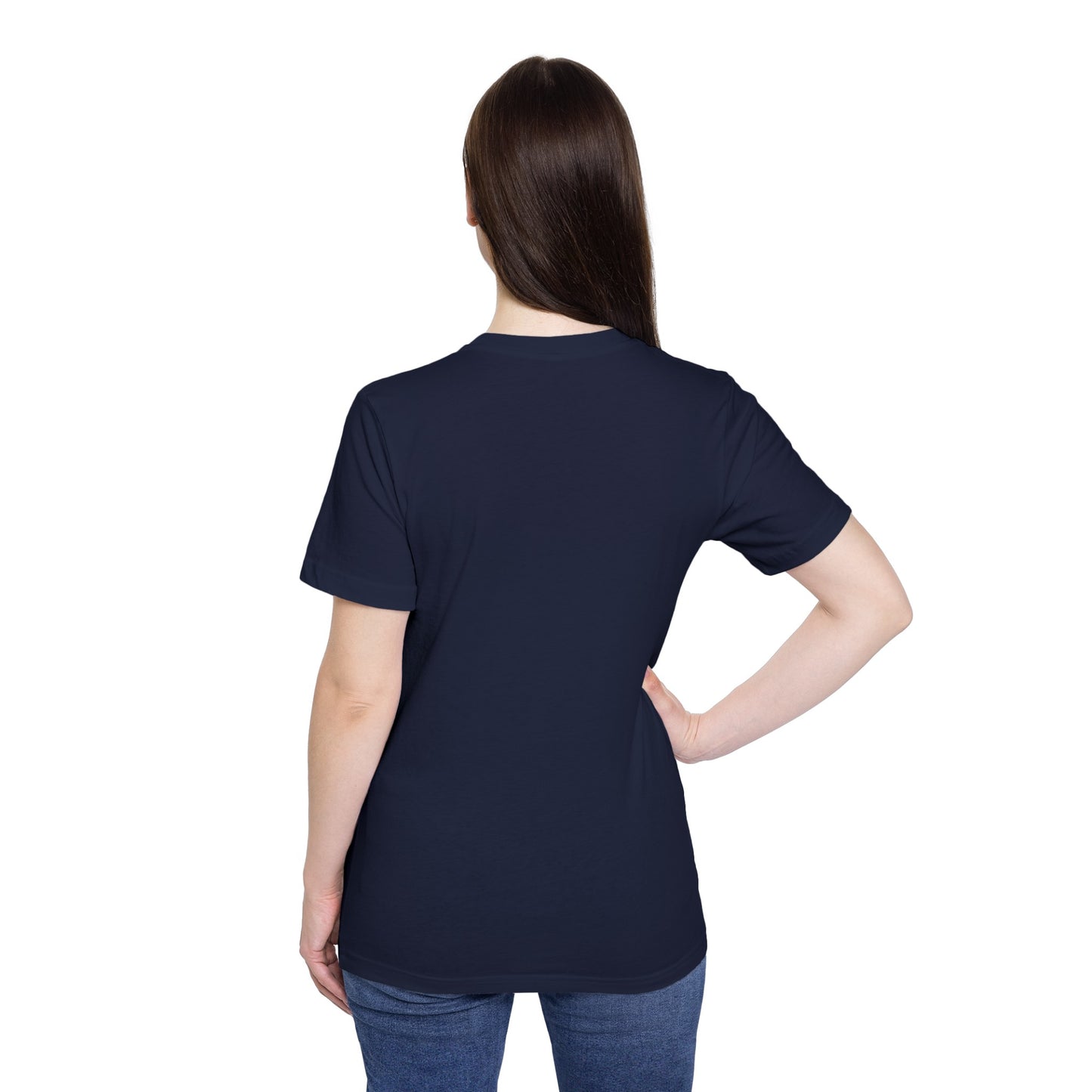 Navy w/white letters Unisex Short-Sleeve Jersey T-Shirt