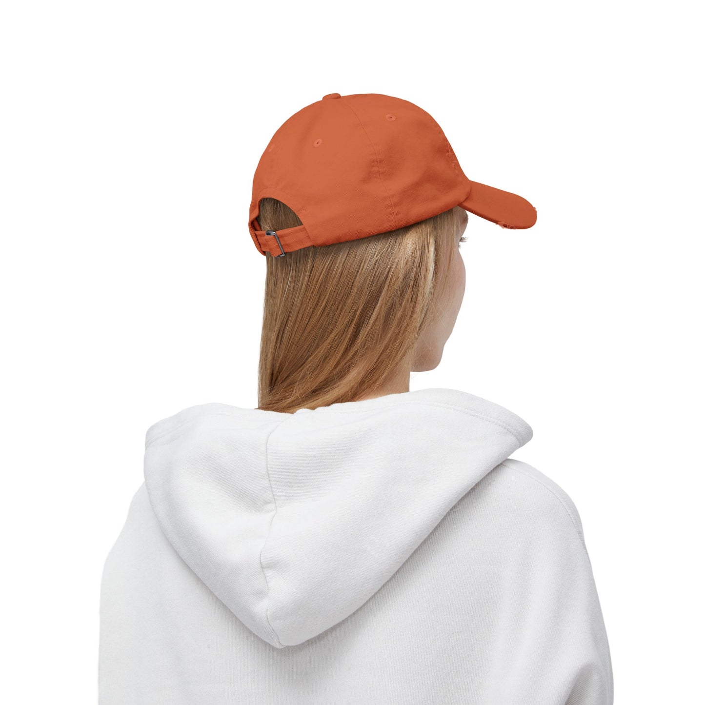 Burnt Orange Unisex Distressed Cap
