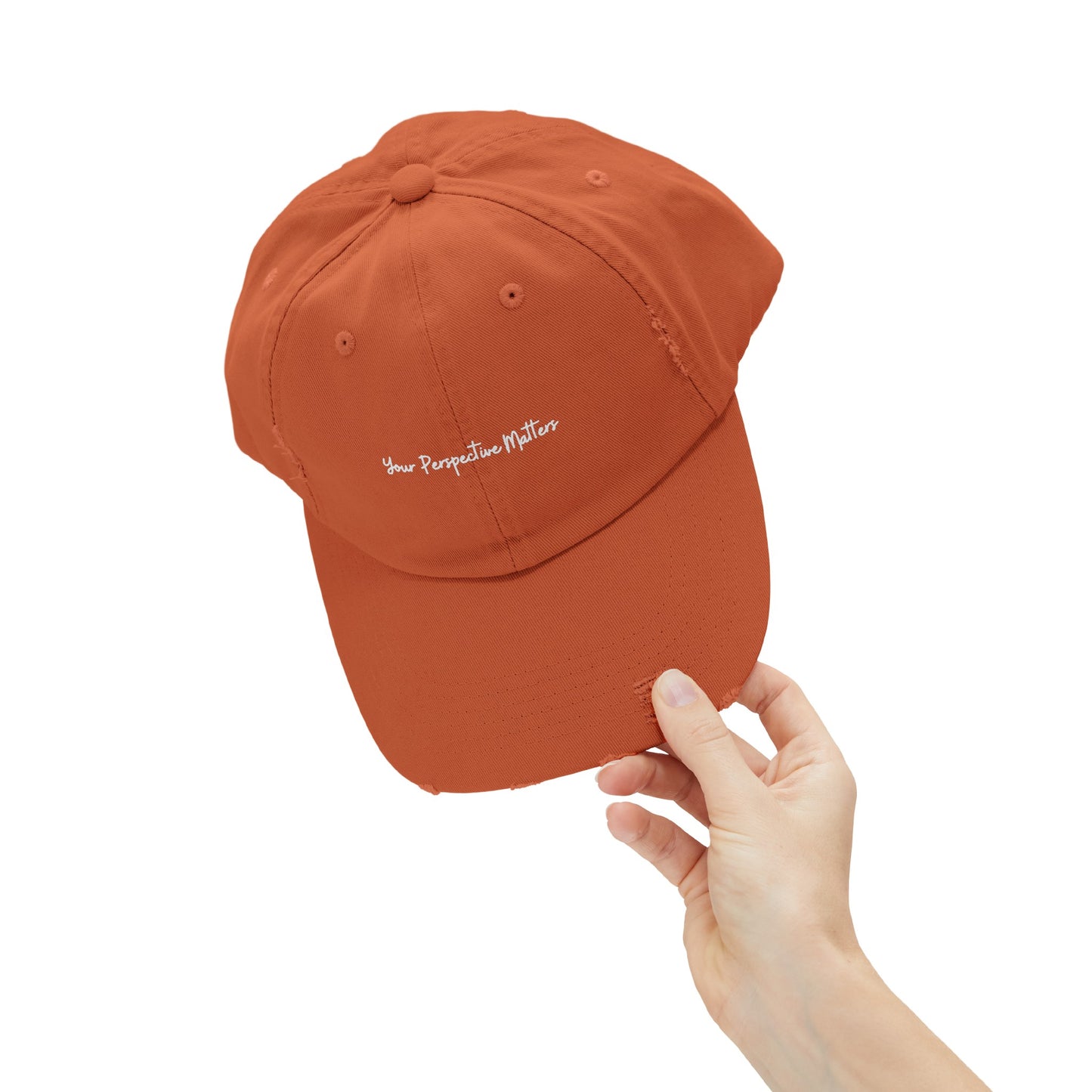 Burnt Orange Unisex Distressed Cap